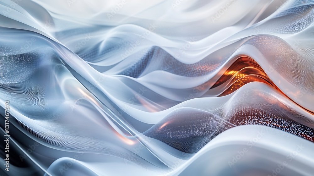 Poster Highresolution rendering of SaaS featuring symbolic layer flowing forms representing cloudbased software services