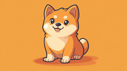 Funny cartoon dog character bread in flat style puppy pet animal doggy vector illustration.