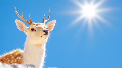 Majestic Deer Under Bright Sun