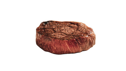 Naklejka premium steak glistens with rich juices, isolated on a transparent background