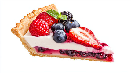 Cartoon cakes pie slice fresh tasty berry dessert sweet pastry pie isolated on background. Gourmet homemade delicious cream traditional bakery cakes and cookies slices tart