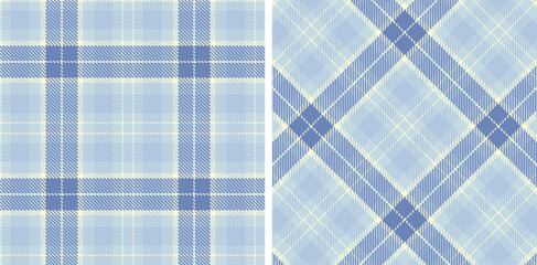 Soft Off White Seamless Tartan with Deep Silver accents Fabric Design
