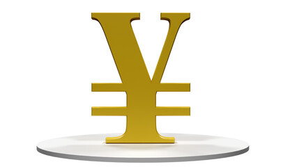 Fototapeta premium Chinese Yuan, golden 3d with transparent background 