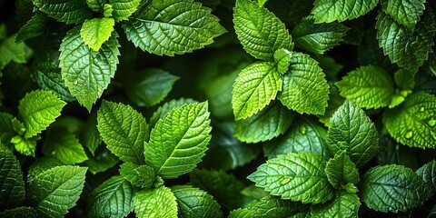 mint leaves in the forest