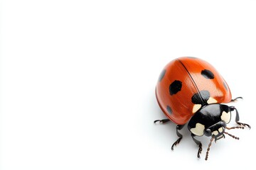 Fototapeta premium Isolated Ladybug on White Background with Perfect Sharpness and Clarity