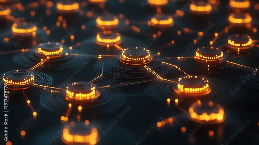 Leinwandbilder omnichannel strategy shown glowing interconnected nodes representing seamless integration