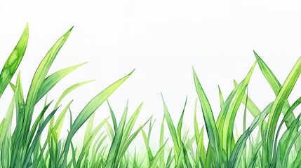 Fototapeta premium Soft Watercolor Painting of Misty Morning Dew on Grass in Gentle Light