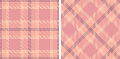 Pastel Soft Pale Salmon Seamless Tartan Fabric Design