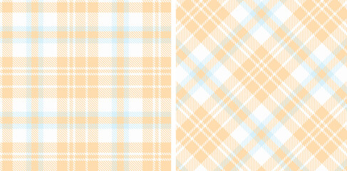 Dark Pale Grey and Rich Light Peach Seamless Tartan Fabric Design