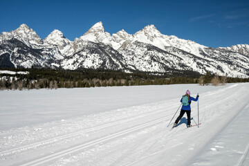 Cross country skiing; Grand Teton NP; Wyoming