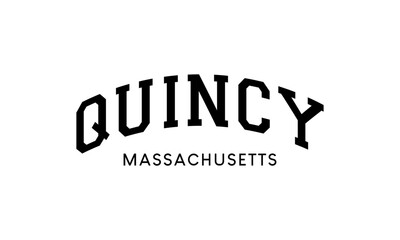QUINCY Massachusetts City Name Arched Retro Vintage Lettering Vector Design	