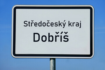 Ortsschild Středočeský kraj Dobříš