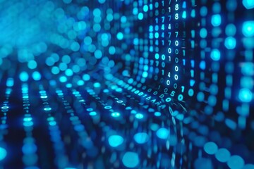 Display of binary numbers on monitor. visualizing complex computations or algorithms in action. Neural network ai generated