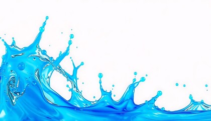 Blue Splash White Background Cutout