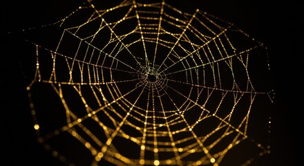 Mystical Spiderweb with Golden Threads