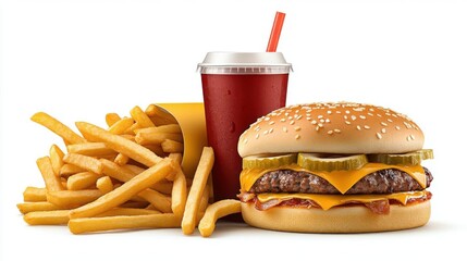 Cheeseburger, Fries, & Soda Combo