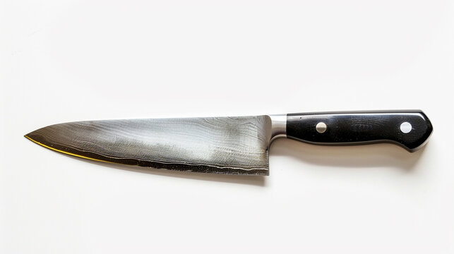 Chef's Knife  product shoot on an isolated white background, object focused, png, stock image, hd quality, natural look, blog post.