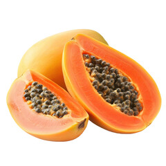 papaya isolated on white
