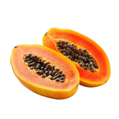 papaya isolated on white