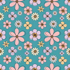 seamless pattern with flowers