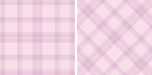Pastel Seamless Tartan in Soft Light Pink tones Fabric Design