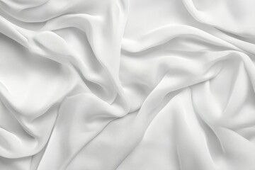 Obraz premium Soft creamy fabric folds elegantly on white background. Neural network AI generated