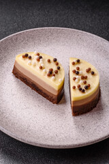 Sweet round tart three chocolates