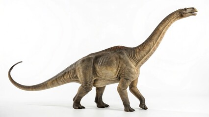 Fototapeta premium brontosaurus in full view on white studio background