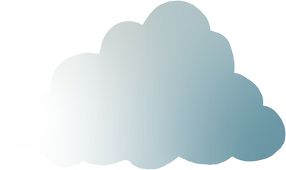 A stylized cloud-shaped mirror with a soft metallic sheen, reflecting light in a subtle gradient of blue and silver tones. The edges are slightly outlined, giving it a delicate yet modern aesthetic. T