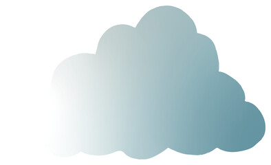 A stylized cloud-shaped mirror with a soft metallic sheen, reflecting light in a subtle gradient of blue and silver tones. The edges are slightly outlined, giving it a delicate yet modern aesthetic. T