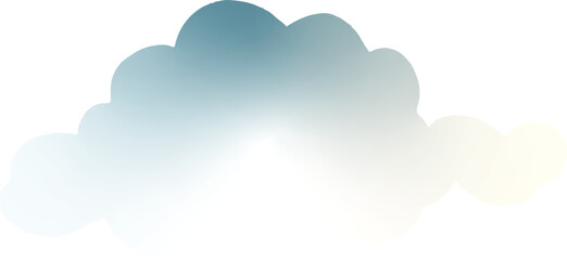 A stylized cloud-shaped mirror with a soft metallic sheen, reflecting light in a subtle gradient of blue and silver tones. The edges are slightly outlined, giving it a delicate yet modern aesthetic. T