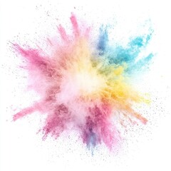 A burst of colorful smoke rings forming and expanding, isolated on a white background for a mystical special effect