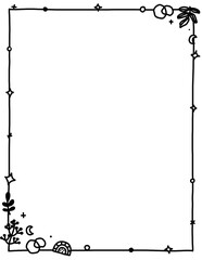 Leaf frame. Floral border frame. Doodle flower border. Hand drawn borders clipart black and white. Spring border png. Educational borders and frames. Teacher school border design. Border frame for kid