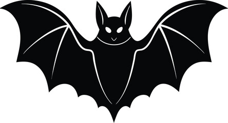 A Bat silhouette illustration  on white background.