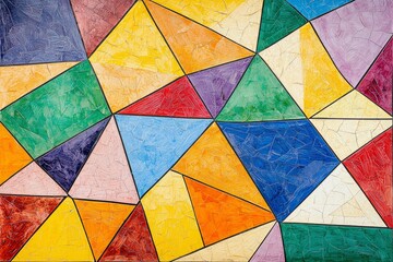 Abstract Colorful Triangular Geometric Paint Design