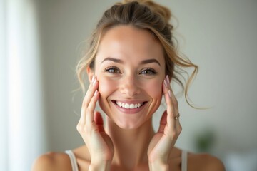 Beautiful woman showcasing fresh makeup look