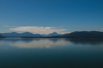mountain lake and blue sky