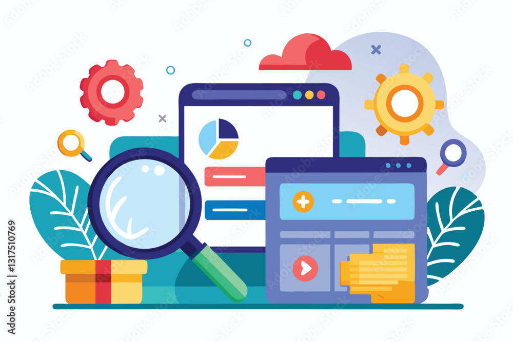 Poster users engage with customizable search engines featuring analytical tools and visual data representat