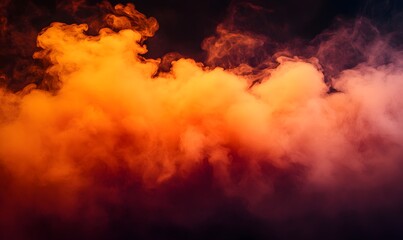 Naklejka premium smoky orange and purple clouds abstract background.