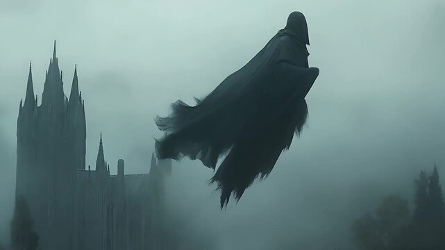 Dementor shadow demon floating in fog