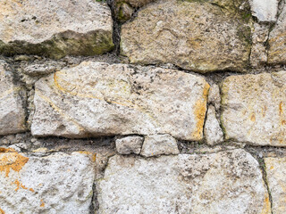 Weathered stone wall texture with cracked cement details