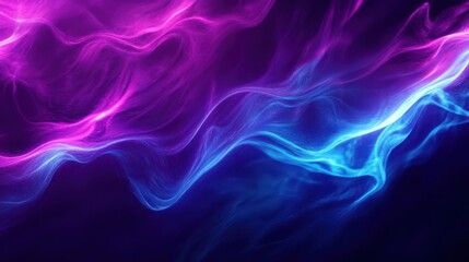 Obraz premium Glowing Liquid Waves in Deep Purple and Electric Blue. Digital background