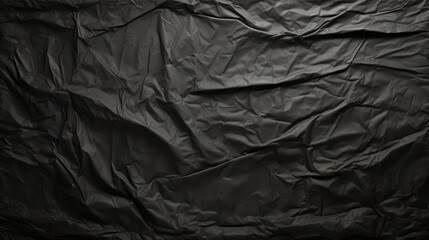 Black Crumpled Paper Background Texture