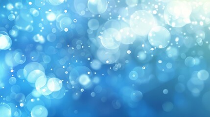Blue Bokeh Background with Glowing Lights and Sparkles