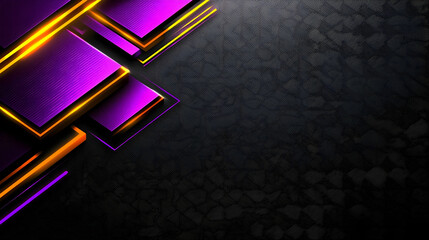 Abstract purple and gold geometric design on dark background; ideal for presentations or website banners