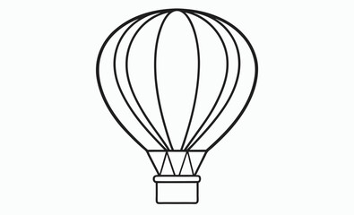 Fototapeta premium Hot air balloon line drawing vector, a line drawing of a hot air balloon 