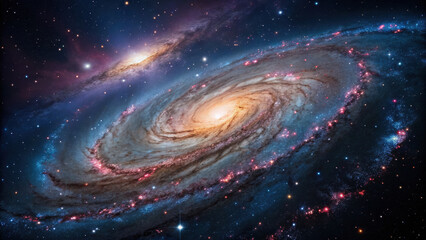 Obraz premium stunning spiral galaxy filled with cosmic dust and vibrant colors