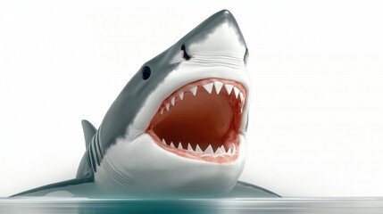 Big shark isolated on transparent white background․