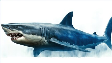 Obraz premium Big shark isolated on transparent white background․