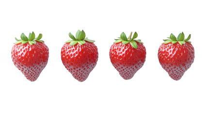 Fresh strawberries isolated on a transparent background